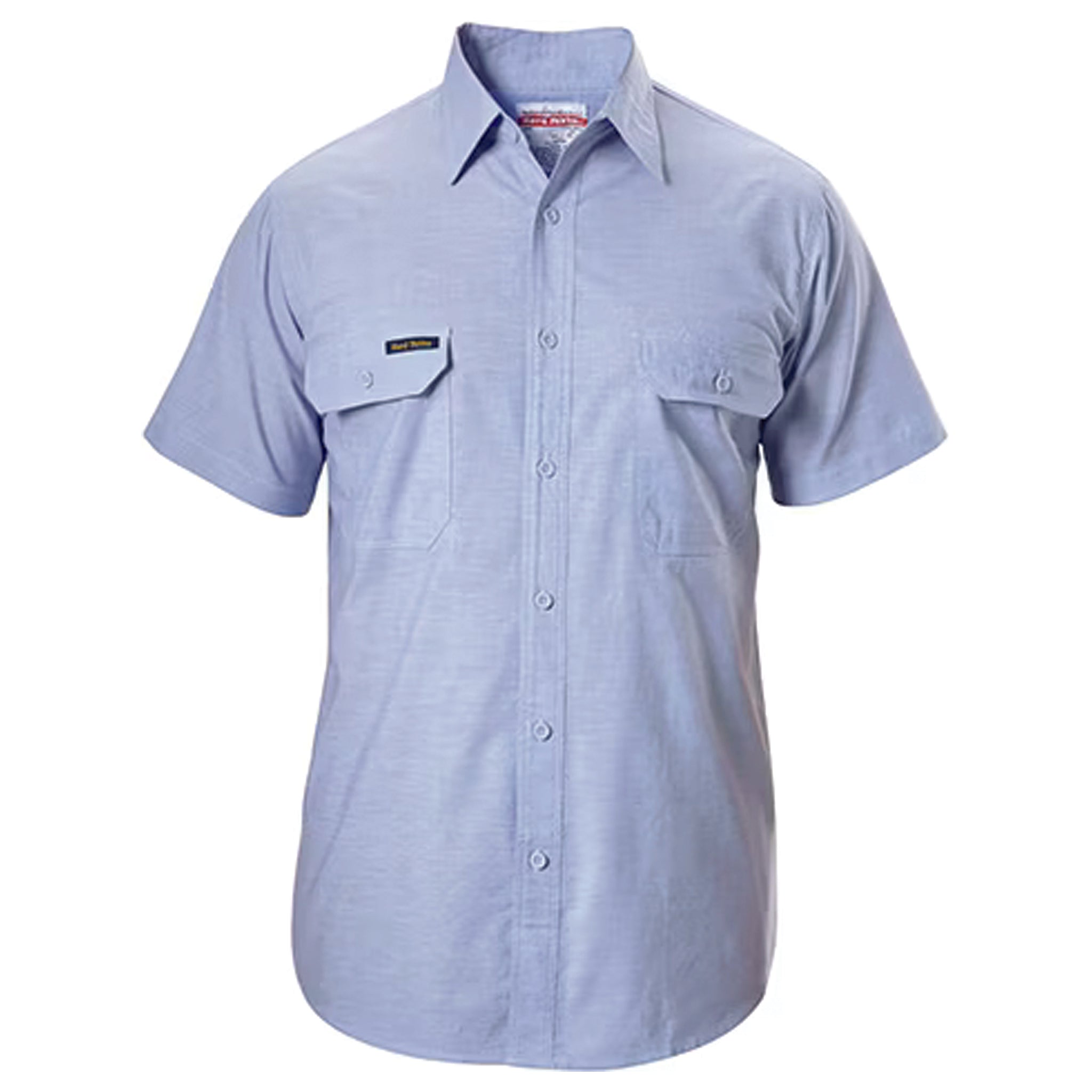 1 Hard Yakka Y07529 Men's Work Shirt - Short Sleeves - Open Front - Cotton - Chambray