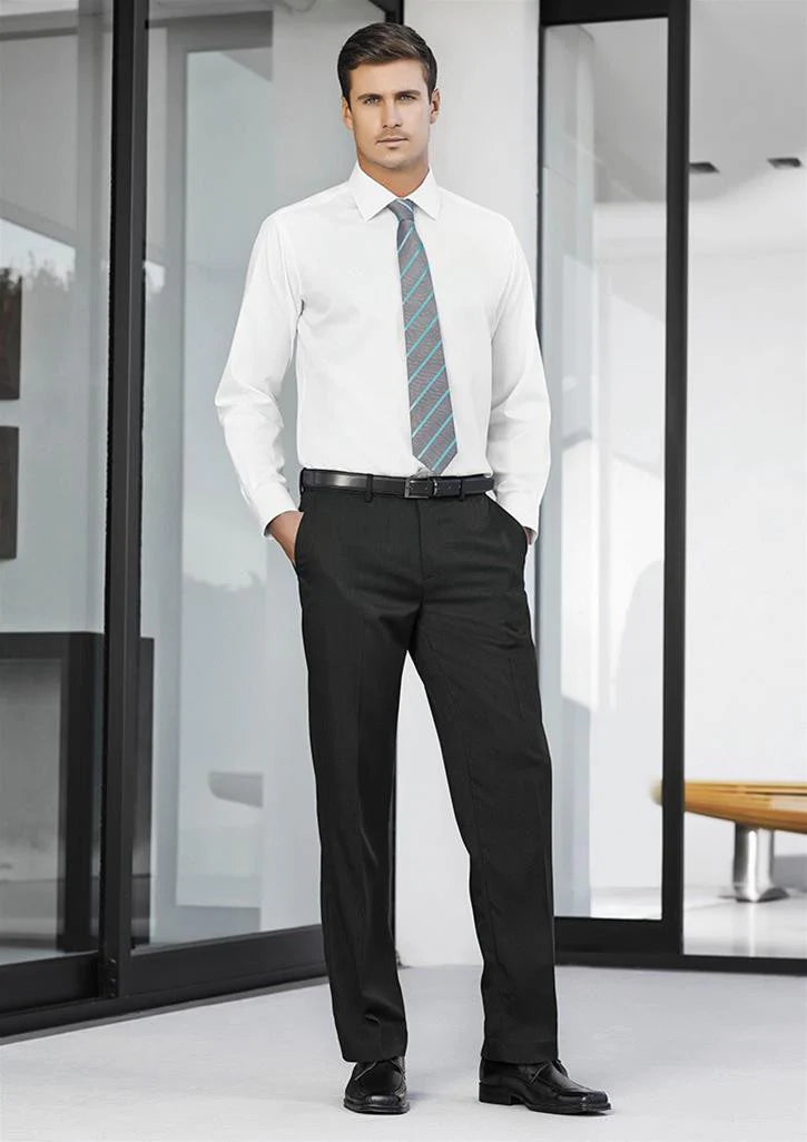 Biz Corporates BC-70114R Mens Adjustable Waist Pant Regular-Charcoal