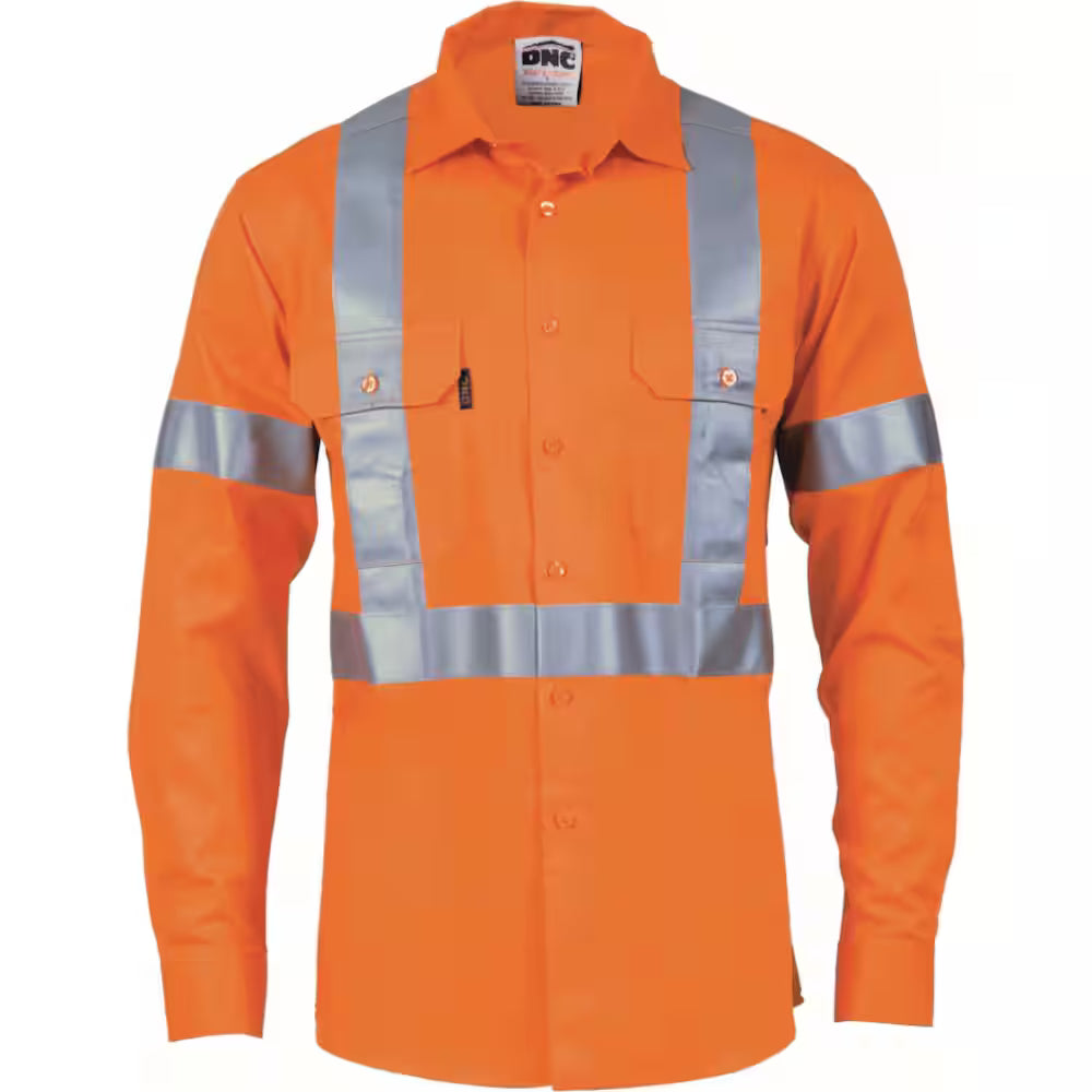 DNC 3746 Hi-Visibility Long Sleeve Shirt - Cotton - Orange