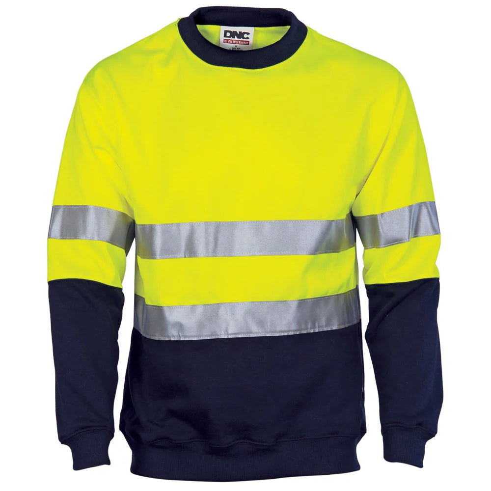 DNC 3824 Two Tone Hi Visibility Long Sleeve Sweat shirt - Taped - Polyester