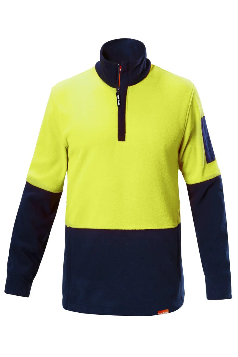 Hard Yakka 2T Brushed Fleece Jumper Yellow/Navy