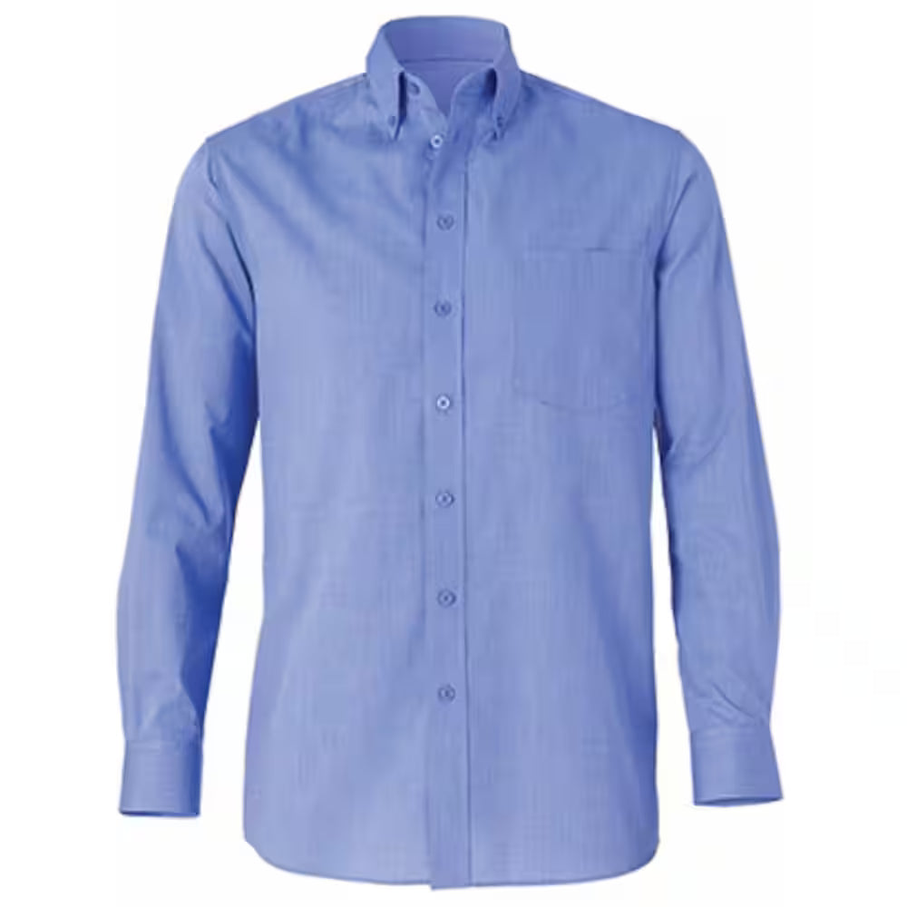Hard Yakka Men's Easy Fit Shirt – Polyester - Cotton – Mid Blue – 37 – Y52167 – Stylecorp