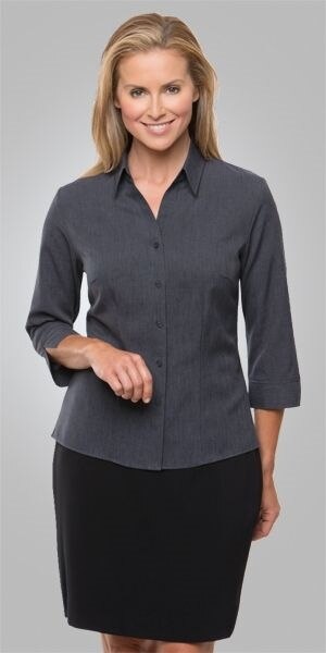 Ladies Shirt/Blouse – Ezylin Breathable Polyester – Charcoal