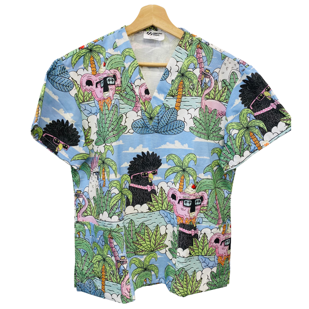 Our custom printed scrub tops