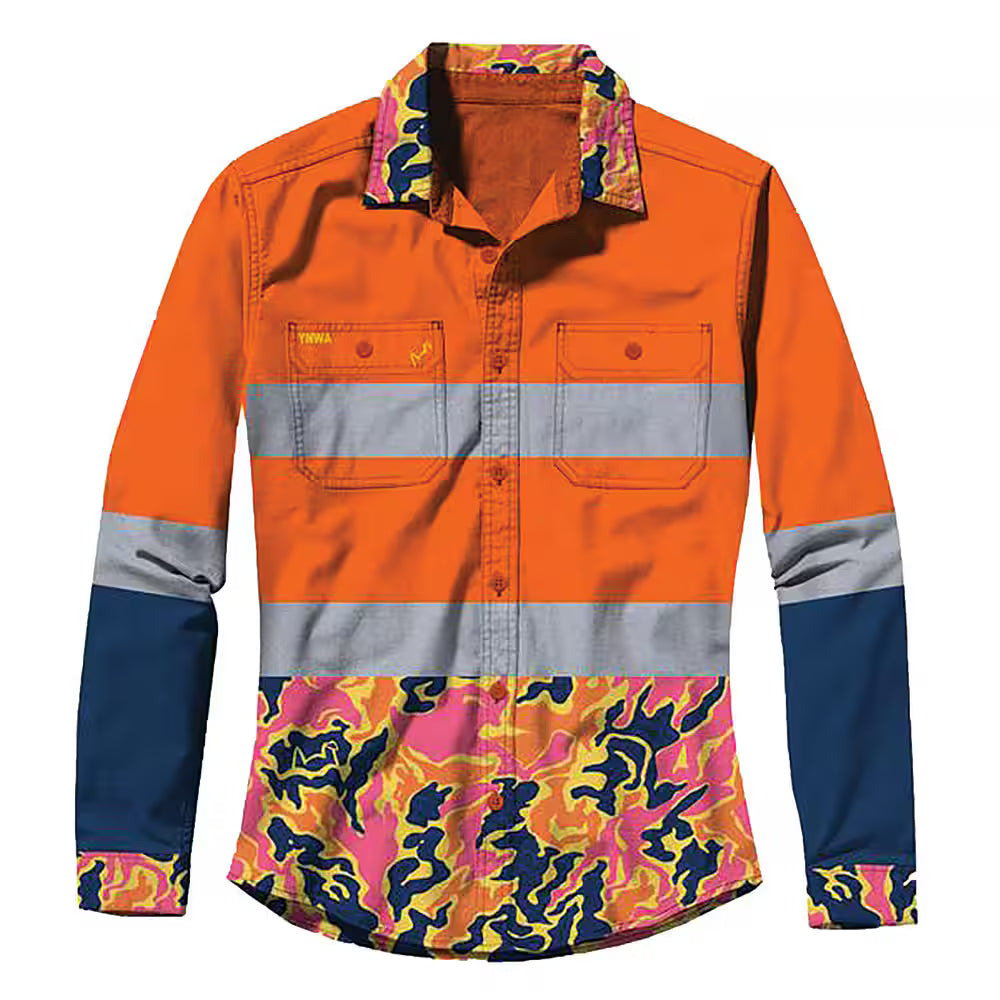 TradeMutt - Shirt - Hi Vis FAF - Long Sleeve - Closed Front - Orange