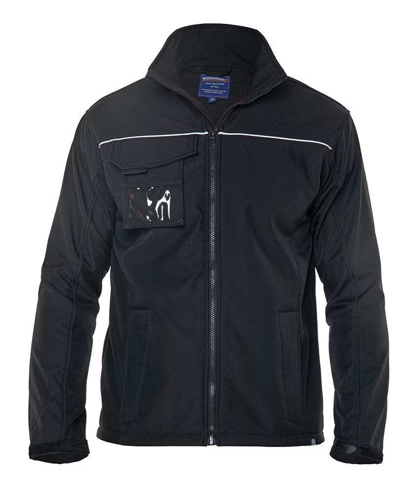 Workhorse MJA016 Men's Soft Shell Jacket - Polyester - Black