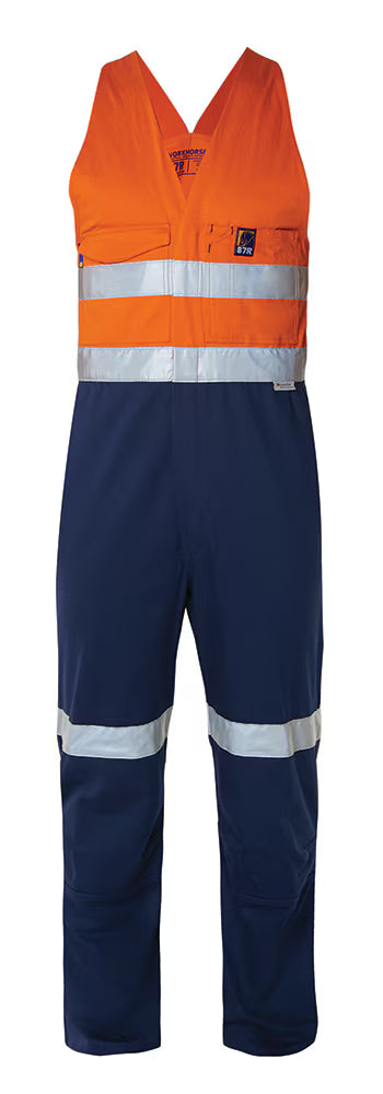 Workhorse MOV004 Overall - Men - Two-Tone - High Visibility Drill - Sleeveless - Cotton