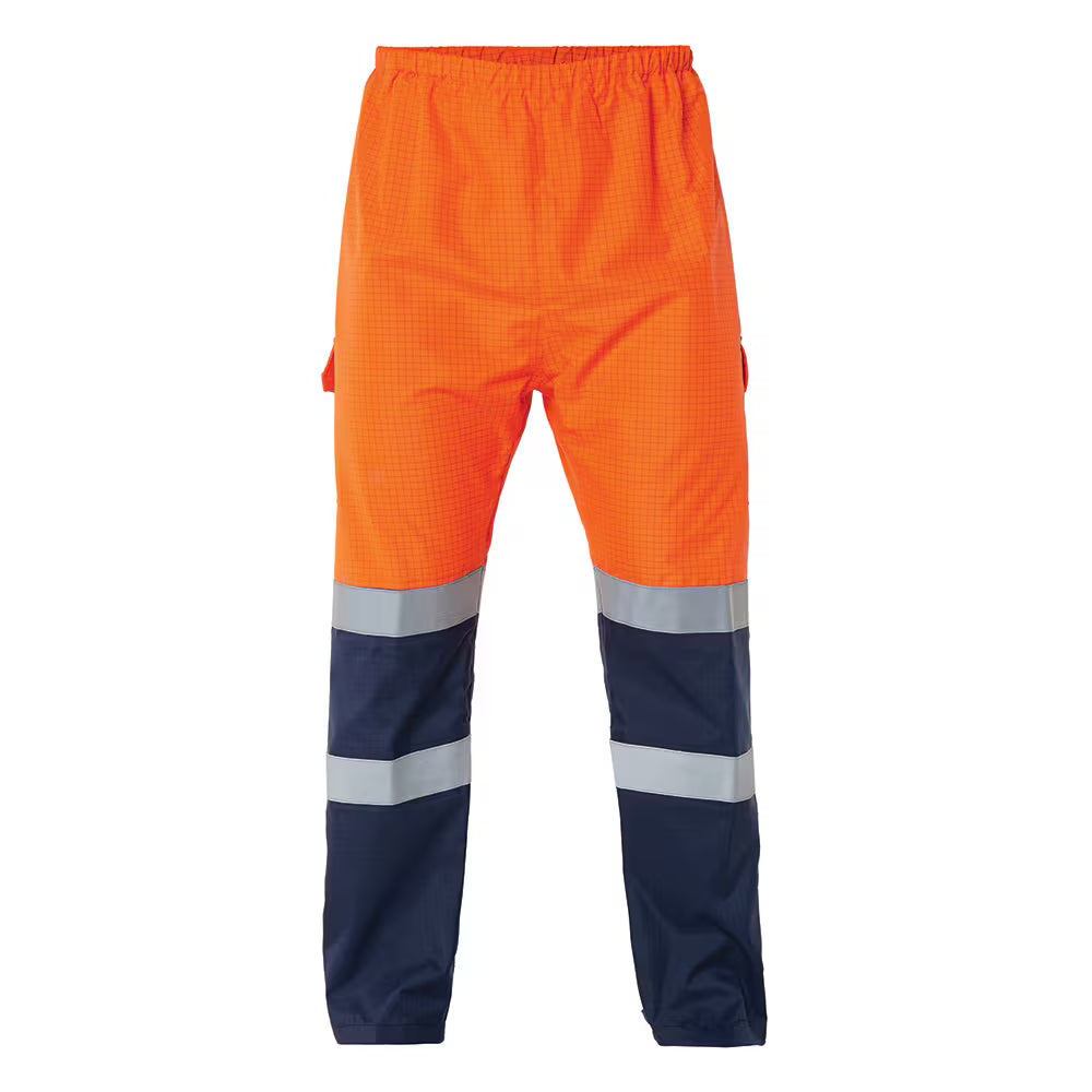 Workhorse MPA049 Men's Two-Tone High Visibility Waterproof & Breathable Anti Static Trouser - Elastic - Polyester - Yellow/Navy